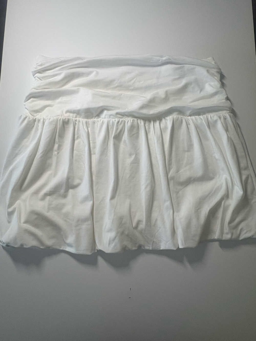 Coastal Cowgirl White Ruched Bubble Mini Skirt